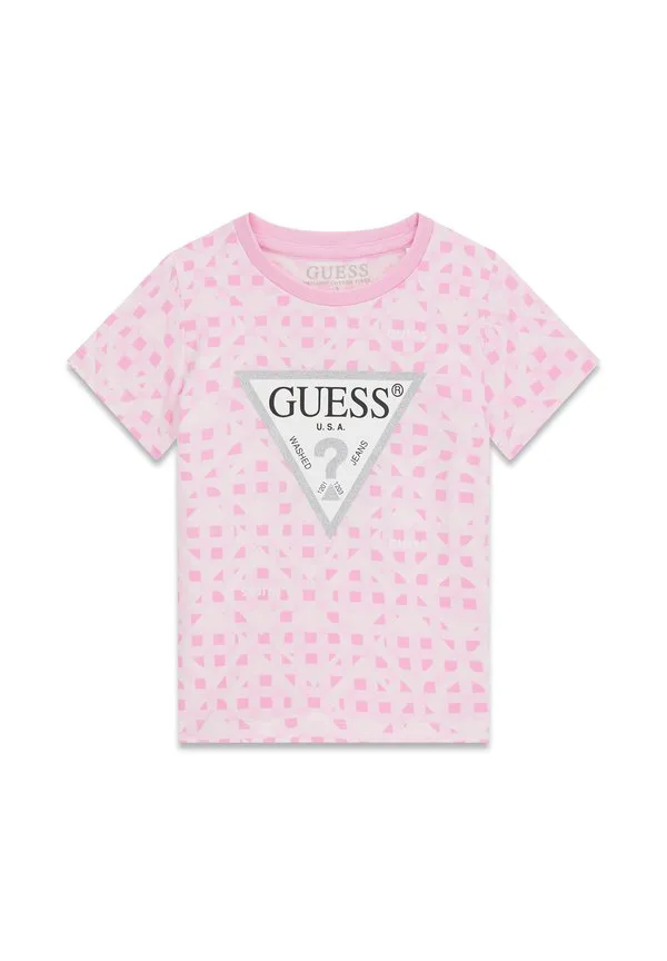 Футболка с принтом bedrucktes Guess, Mehrfarbe Rose
