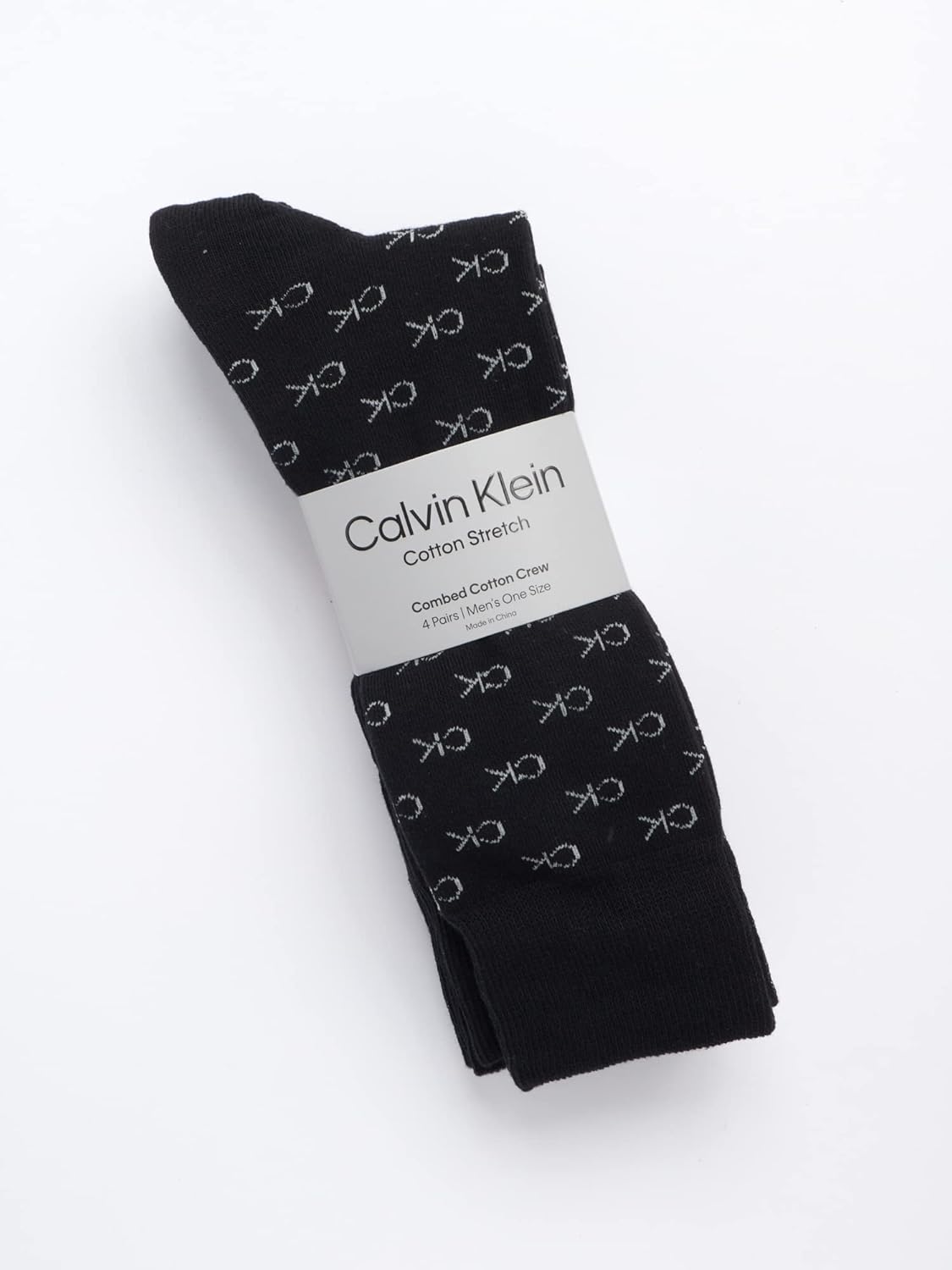 Мужские носки Calvin Klein под повседневную одежду - 4 пары мягких хлопковых носков длиной до щиколотки для мужчин, для повседневного делового и официального ношения, Black Logo — фото 2