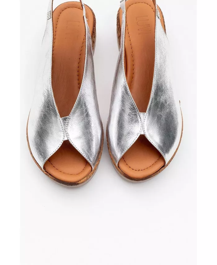 Босоножки Blom на платформе из кожи (женские) Forever & Always Shoes, серебряный — фото 2