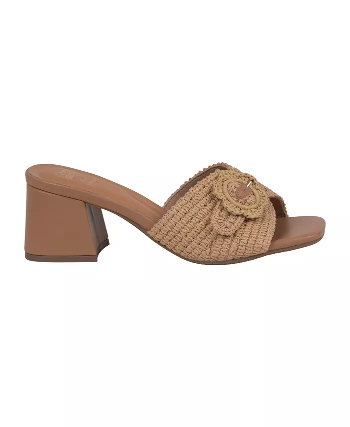 Женские босоножки Liza на устойчивом каблуке GC Shoes, коричневый/бежевый — фото 2