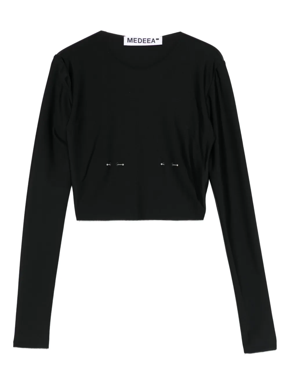 

Кроп-топ с пирсинг-декором Medeea, черный