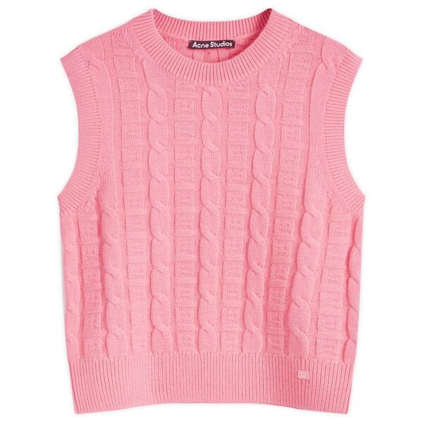 

Футболка трикотажная с изображением лица Acne Studios, розовый