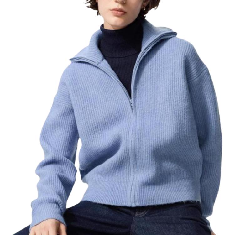 

UNIQLO Кардиган женский вязаный розовый/синий Moderate