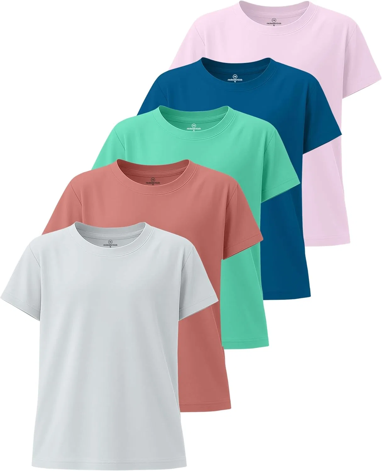 Футболка для девочек Real Essentials, 5 шт., Athletic, Set 9, размеры 4-16