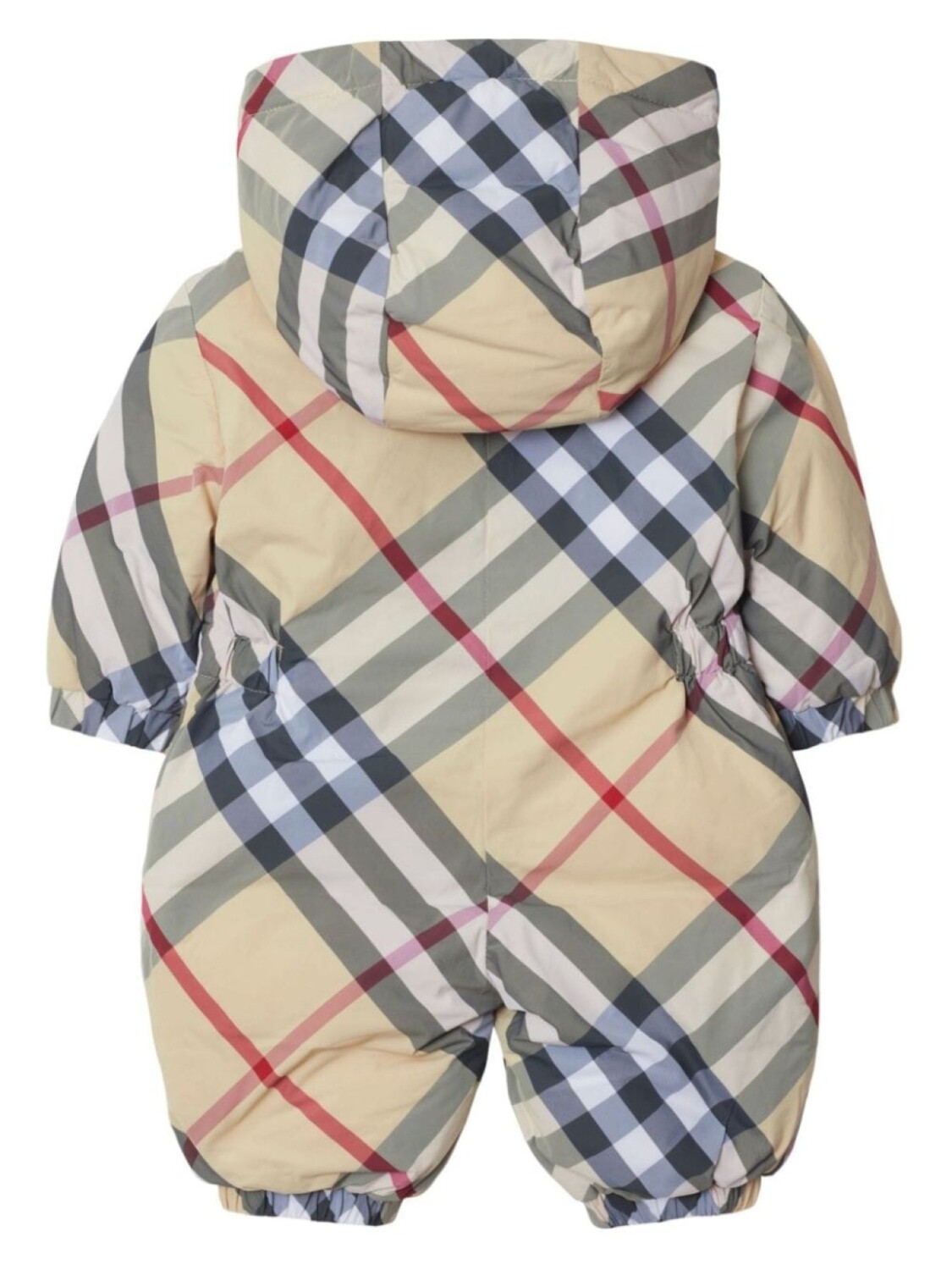 

Burberry Kids костюм-пуховик из нейлона в клетку, нейтральный цвет