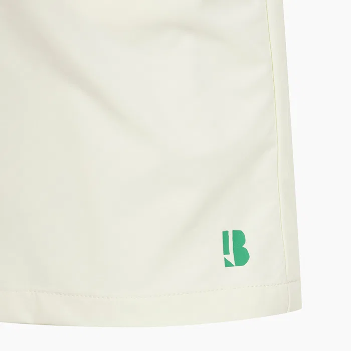 Детские шорты из синтетической ткани 5/10 длины цвета айвори от Benetton Kids — фото 4