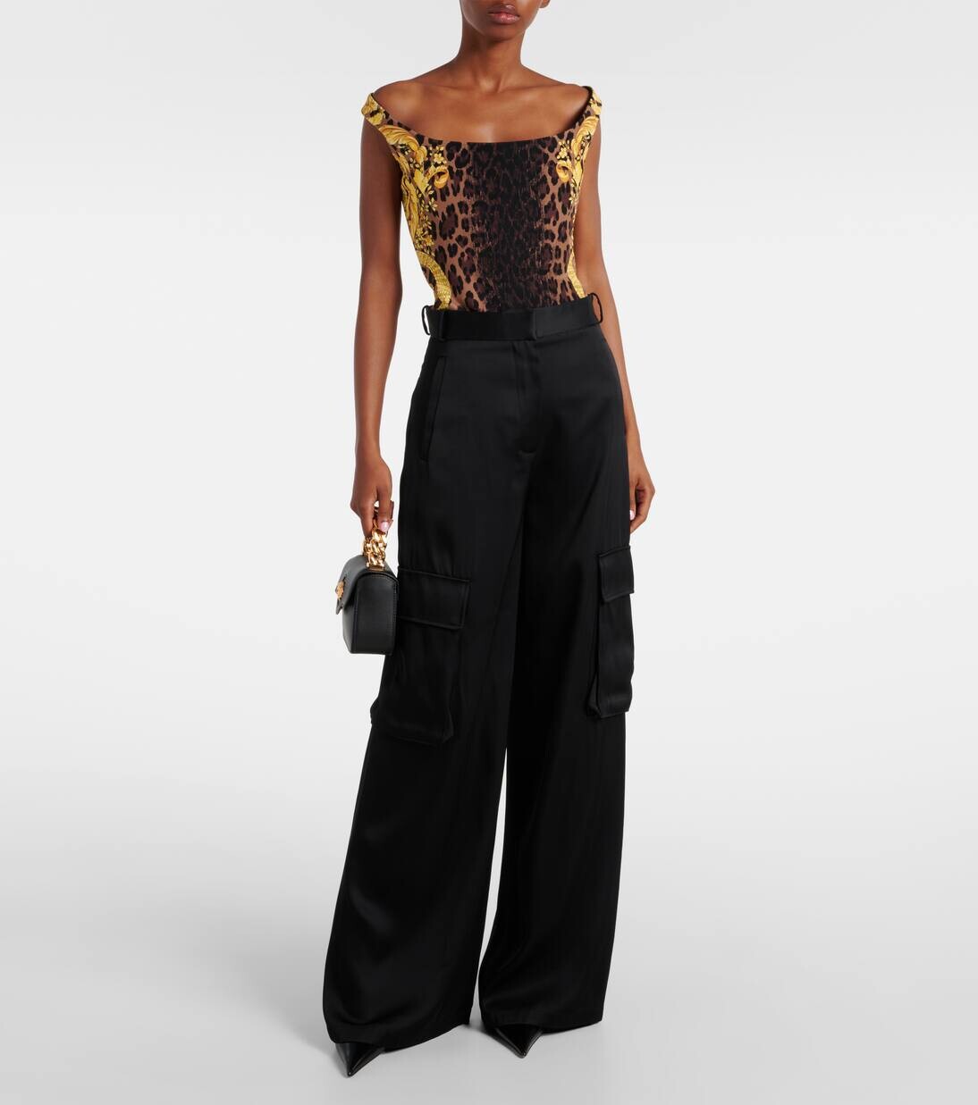 Боди из шелка Barocco Versace, цвет chestnut+gold — фото 2