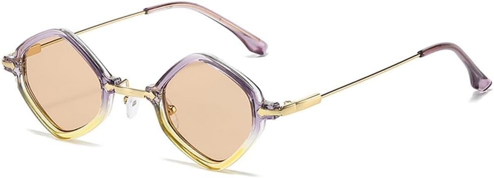 

Солнцезащитные очки UV400 с защитой от УФ-излучения - маленькие, с прозрачными линзами с градиентом цвета "океан", в стиле панк, для женщин и мужчин, для бега и занятий спортом на открытом воздухе UYPTK, Purple Champagne