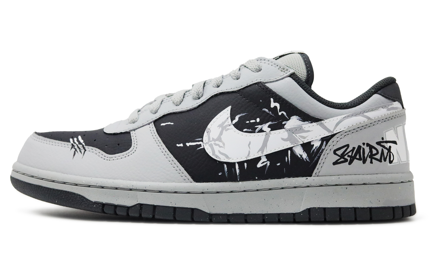 

Nike Серые мужские скейтерские кроссовки low top Gray Black Fantasy устойчивые к истиранию