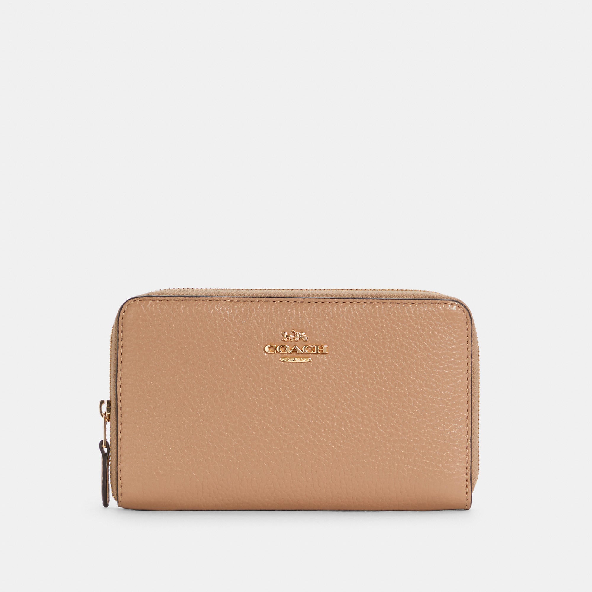 

Кошелек COACH Medium Id Zip Coach Outlet, золотой/серо-коричневый