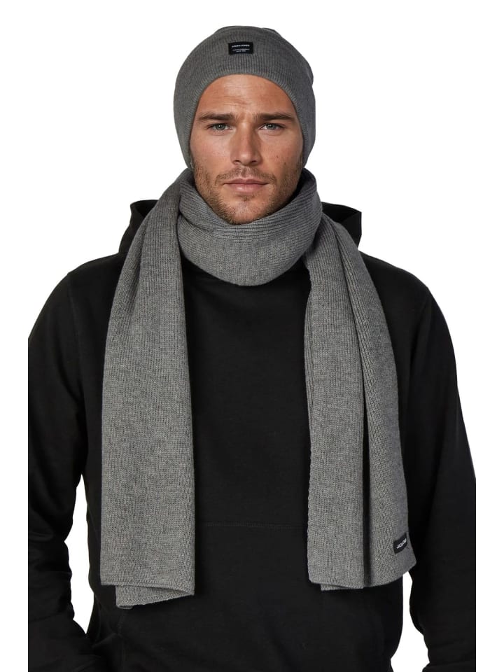 

Комплект шапки и шарфа Jackochum серого цвета Jack & Jones
