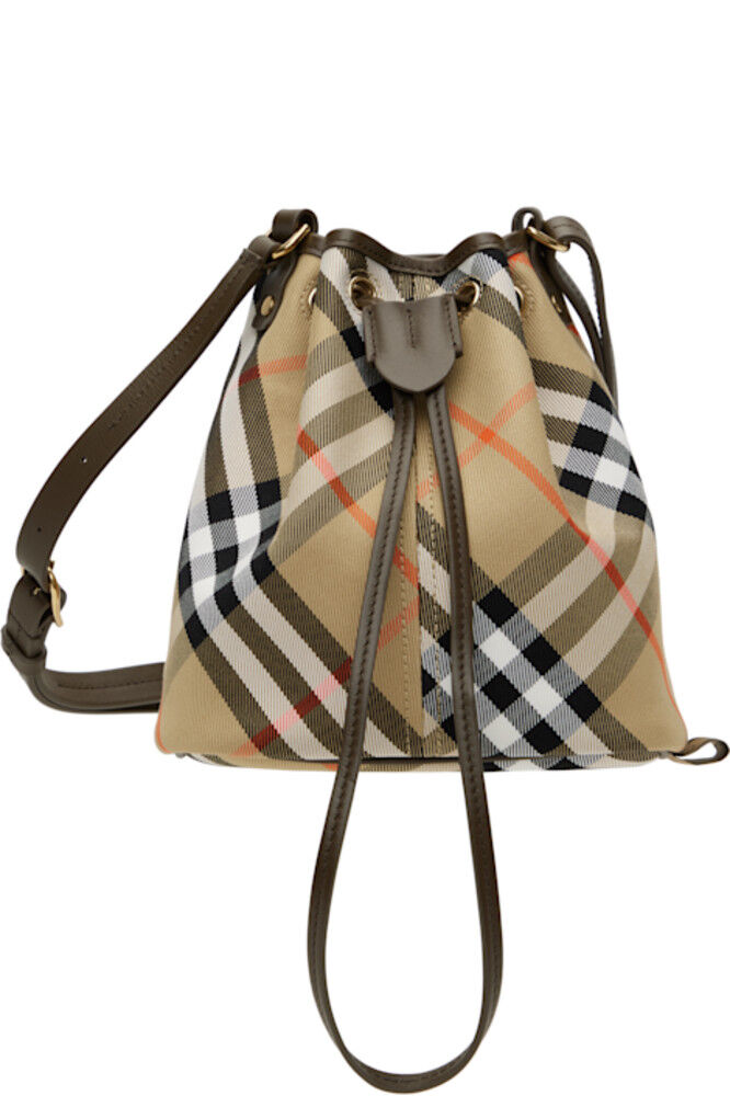 

Бежевая мини-сумка-ведро в клетку Burberry