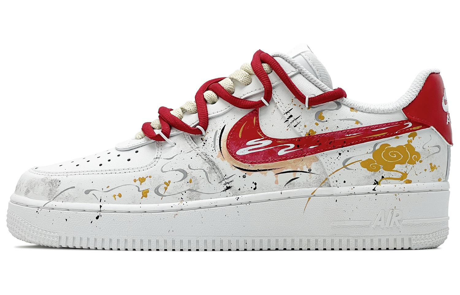 

Nike Air Force 1 Abrasion Resistant Low top Skateboard Shoes мужские белые красные