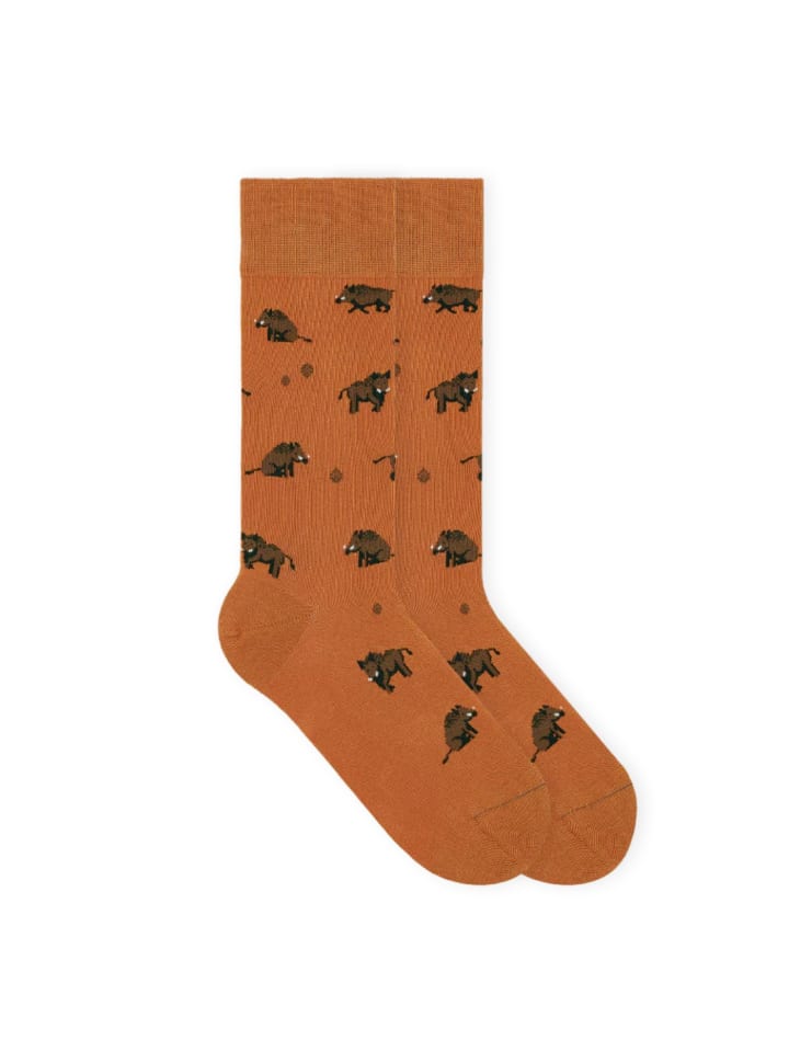 

Von Jungfeld Носки с узором Eber Icon оранжевого цвета