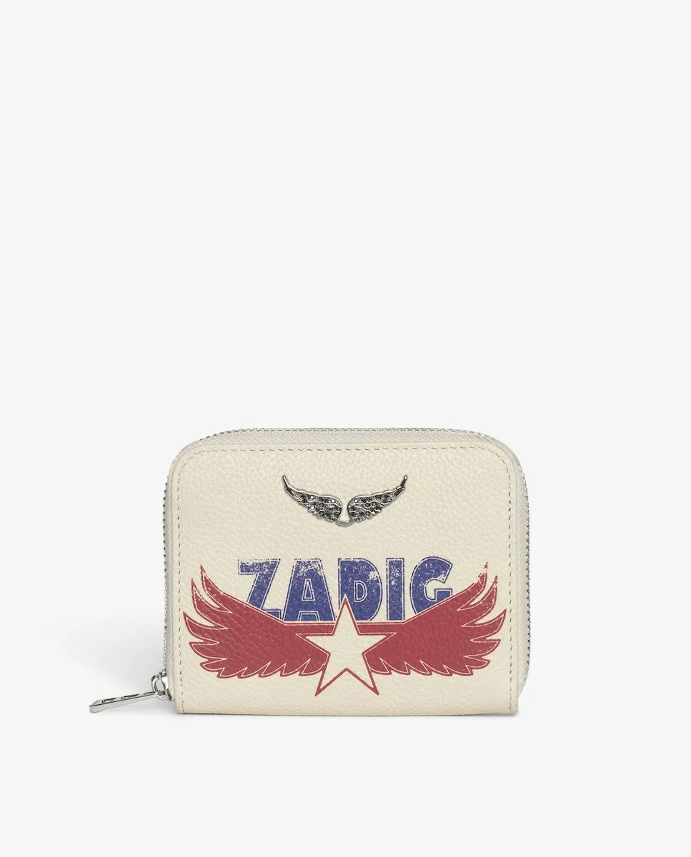 

Миниатюрный кожаный женский кошелек ZV America Zadig & Voltaire, белый