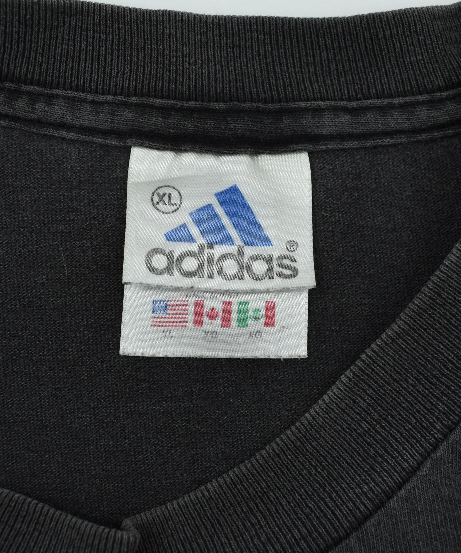 Унисекс винтажная футболка adidas с логотипом, XL, чёрный — фото 4
