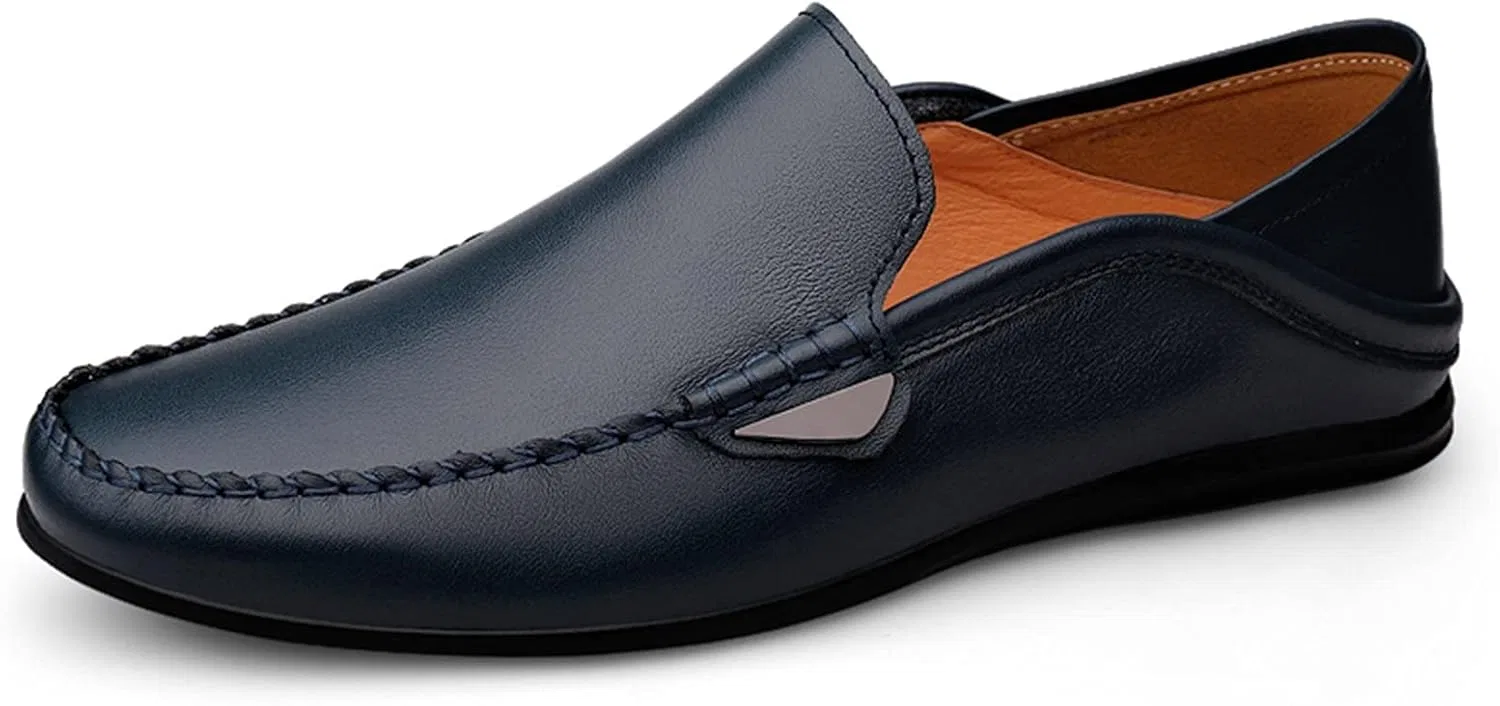 Лоферы кожаные Mens Loafers Simple Moccasins Shoes, синий PUGHGAETZF