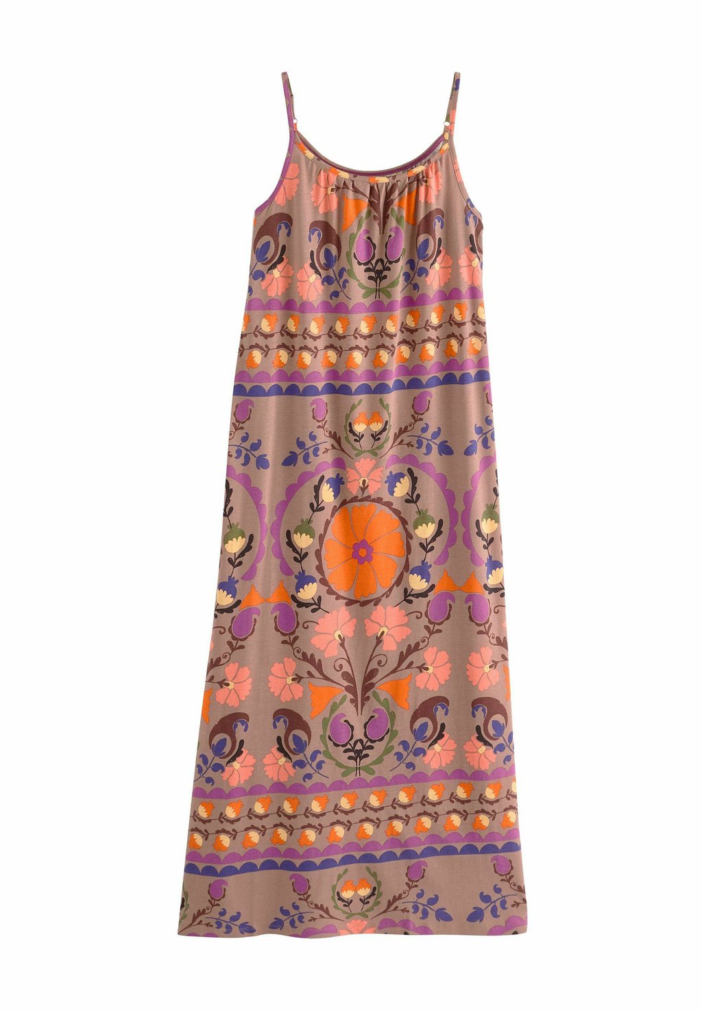 

Платье макси REGULAR FIT- TRAPEZE SHAPE RUCHED - Jersey dress Next, коричневый