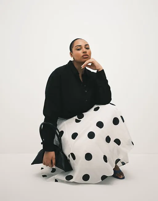 

Черная льняная рубашка ASOS DESIGN Curve