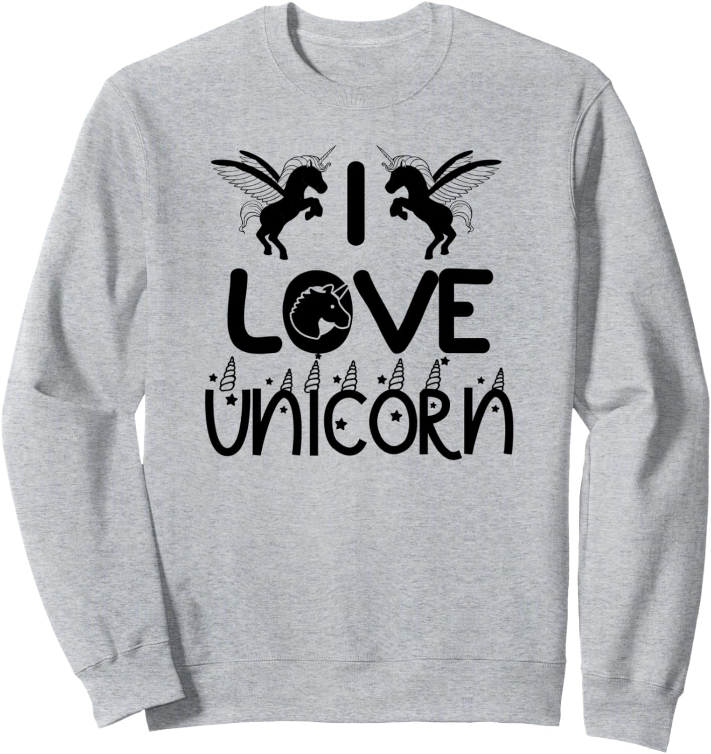 

Я люблю единорогов - Забавная толстовка для любителей единорогов Love Unicorn, серый