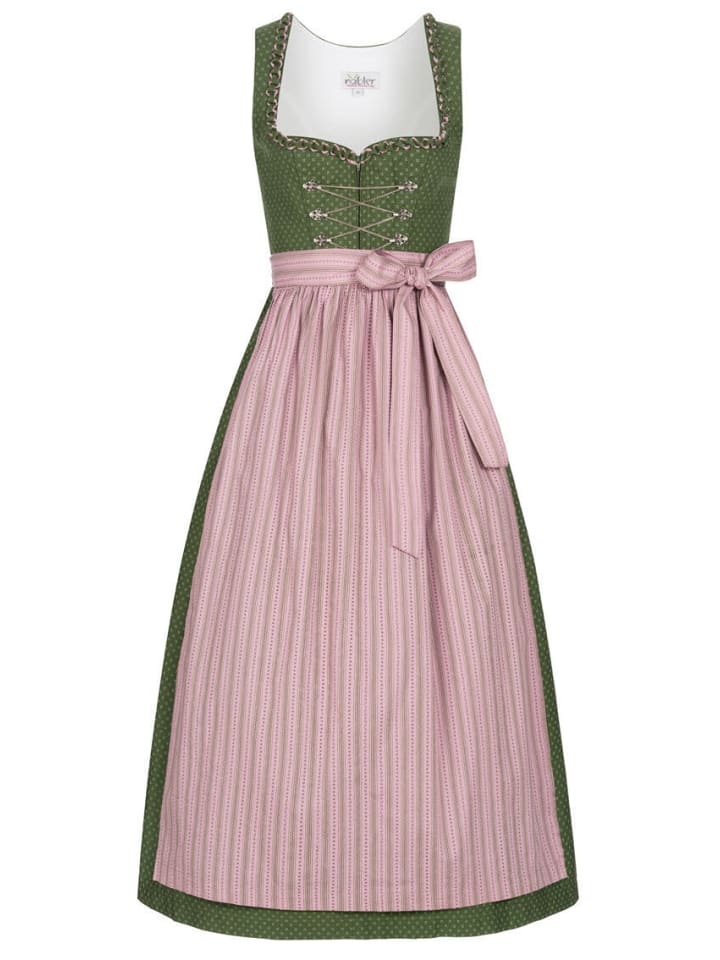 

Nübler Длинное дирндль Теа оливкового цвета