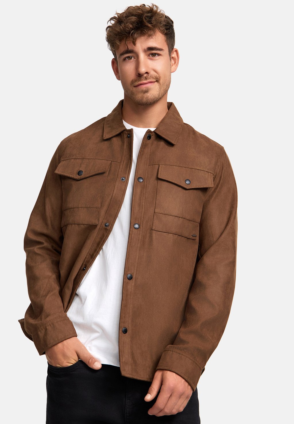 

Легкая куртка HEMD LANGARM INDICODE JEANS, коричневый