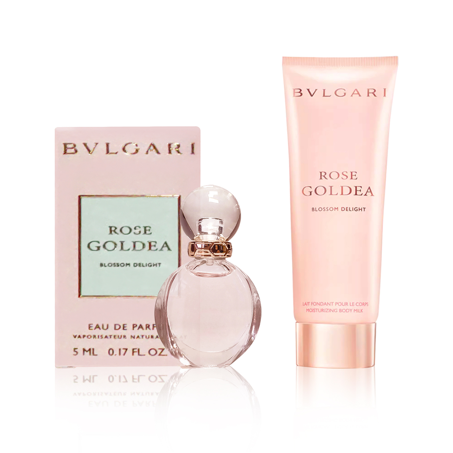 Подарочный набор Bvlgari Rose Goldea Blossom Delight: парфюмерная вода + молочко для тела, 5 мл + 100 мл — фото 4