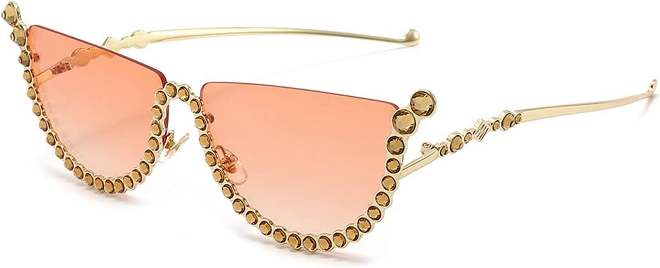 

Солнцезащитные очки COTIA «Кошачий глаз» с бриллиантами, женские, уникальные, со стразами, полуободковые, с градиентным переходом цвета, модные очки в полуоправе, Gradient Orange