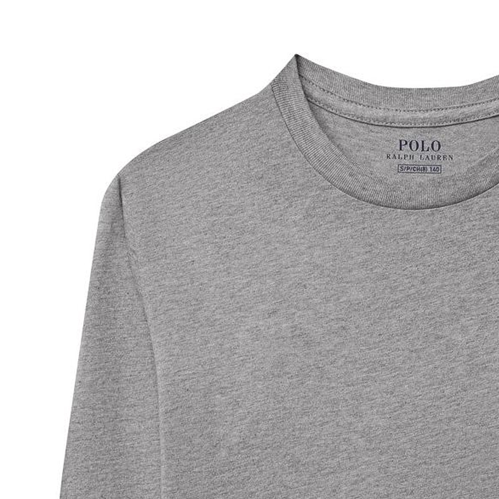 Детская футболка Polo Ralph Lauren, серая — фото 4