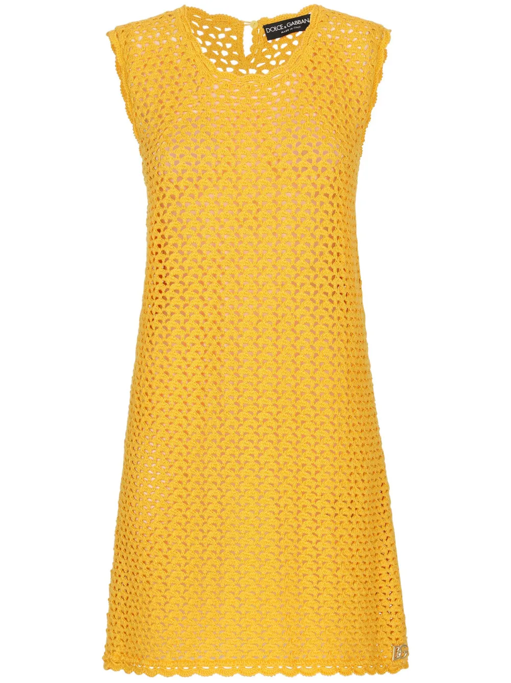 

Платье мини в технике кроше DOLCE & GABBANA, желтый