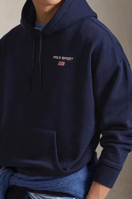Худи хлопковое Polo Ralph Lauren, синий — фото 4