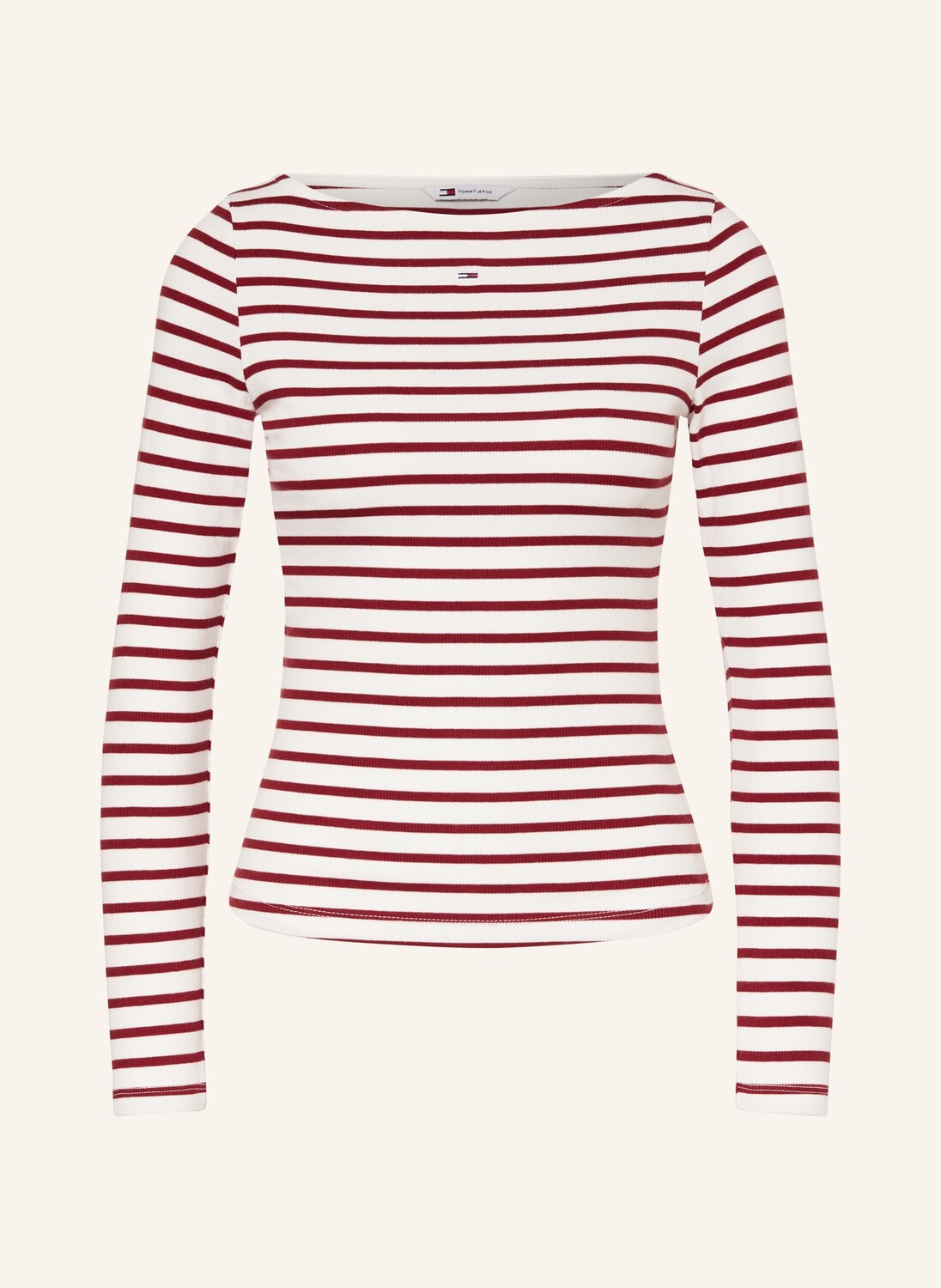 

Лонгслив TOMMY JEANS, цвет WEISS/DUNKELROT