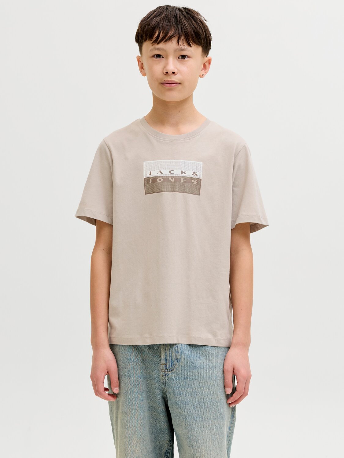 Jack & Jones Junior Футболка в темно-бежевом цвете — фото 2