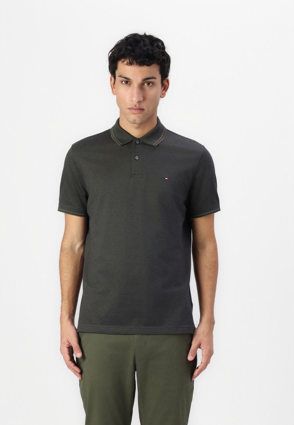

Поло TWO TONE Tommy Hilfiger, зеленый