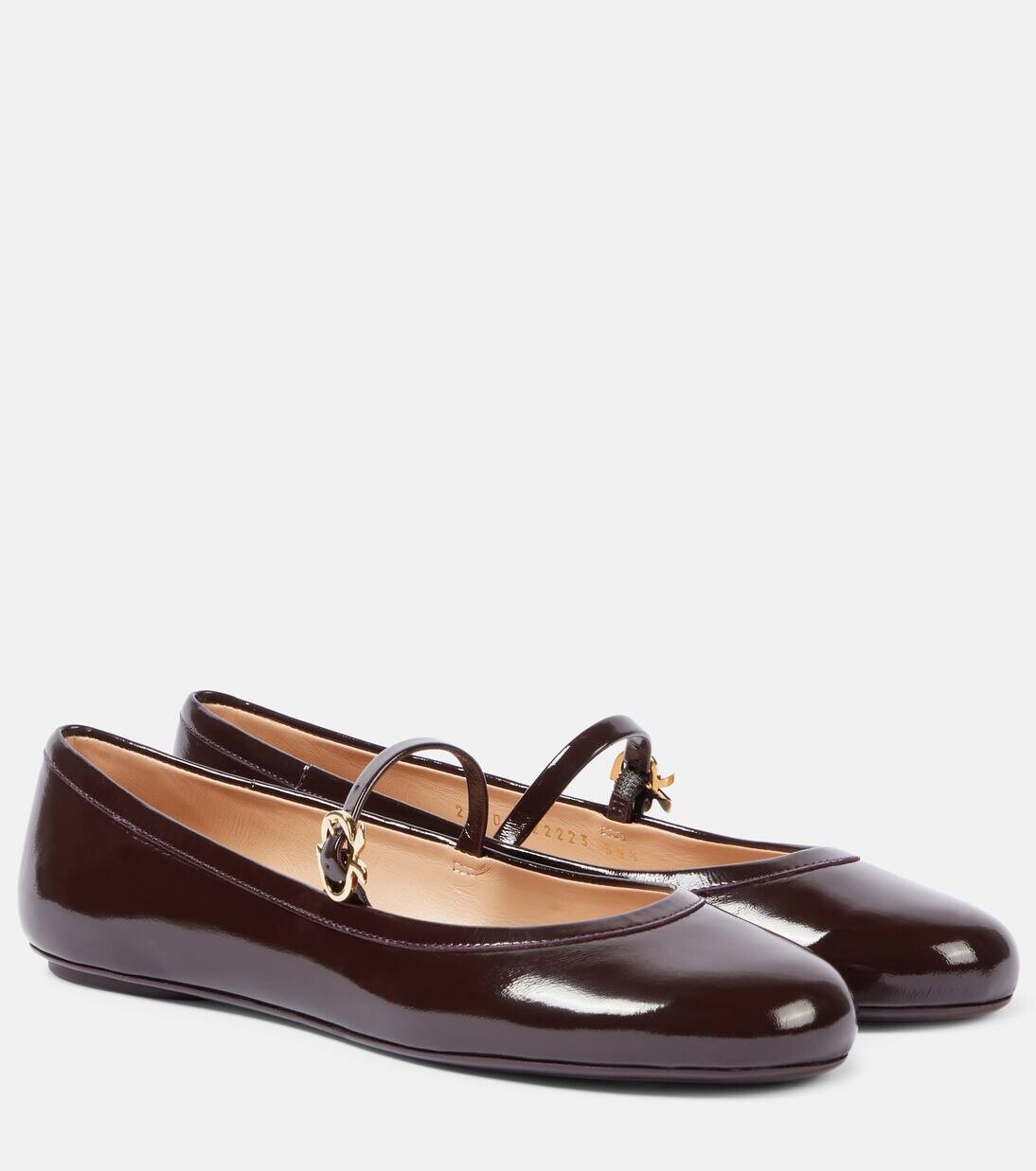 Балетки Carla из лакированной кожи Gianvito Rossi, цвет bourgogne
