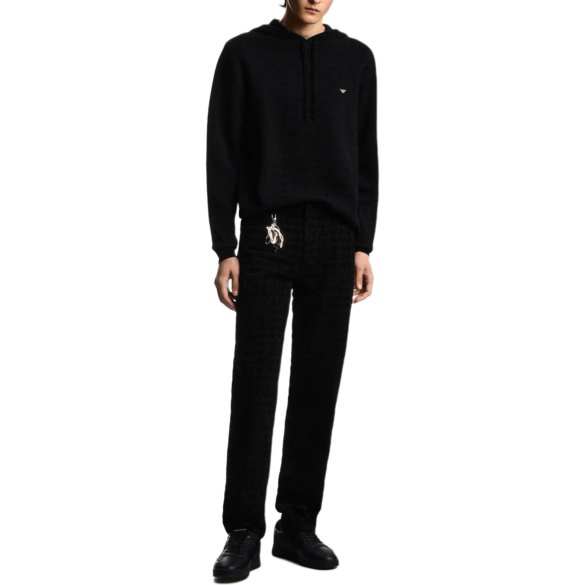 Emporio Armani Мужской свитер, черные, с капюшоном, средней плотности, другие — фото 3