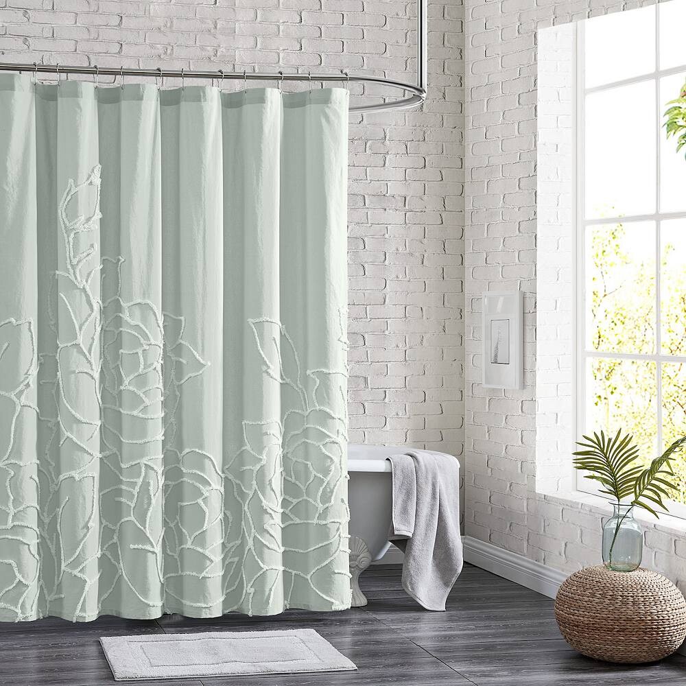 

Занавеска для душа Peri Chenille Rose Green, зеленый