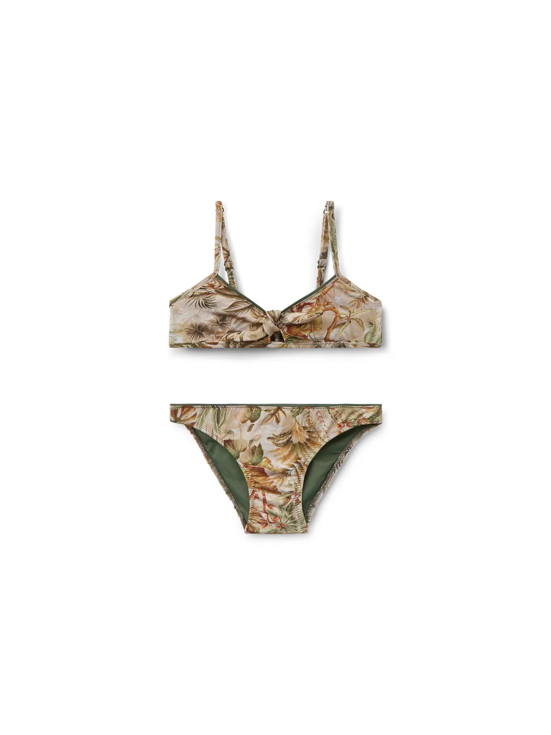 Calzedonia Треугольное бикини Tropical Foliage в цвете: бежевый, кремовый