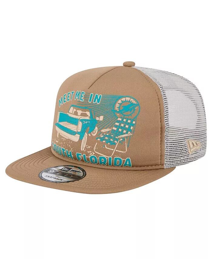 

Мужская коричневая кепка Miami Dolphins Meet Me 9FIFTY Snapback New Era, бежевый