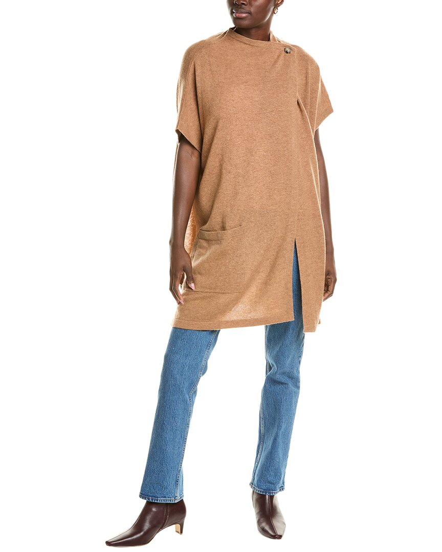 

Пончо Brodie Cashmere Luxe из шерсти и смеси кашемира, коричневый