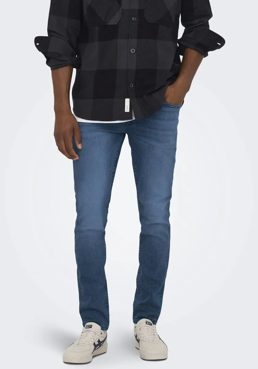 

Узкие джинсы ONLY & SONS "ONSLOOM SLIM D. BLUE 7777 DNM JEANS OT", синий