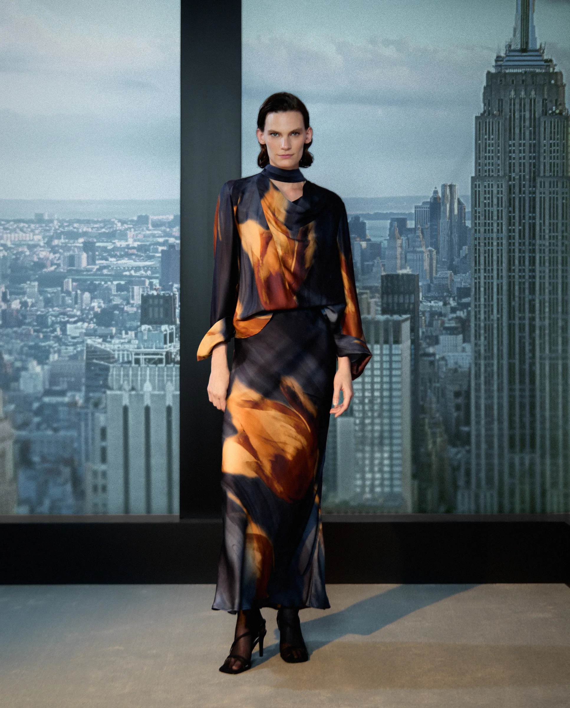 

Юбка с тюльпановым принтом Woman Limited El Corte Inglés, синий