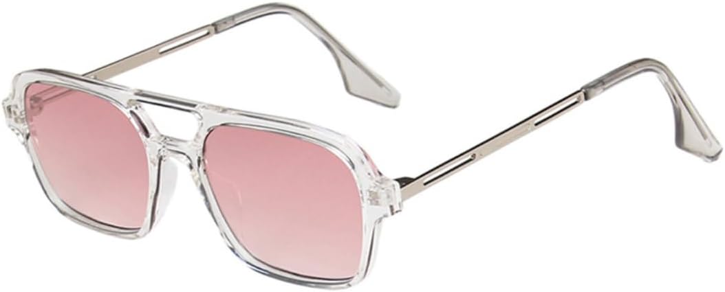 

Ретро-солнцезащитные очки с двойной перемычкой для женщин, модные очки с розовым градиентом, трендовые мужские очки с ажурным леопардовым принтом и синими линзами VRTRFFTR, Transparent Gray