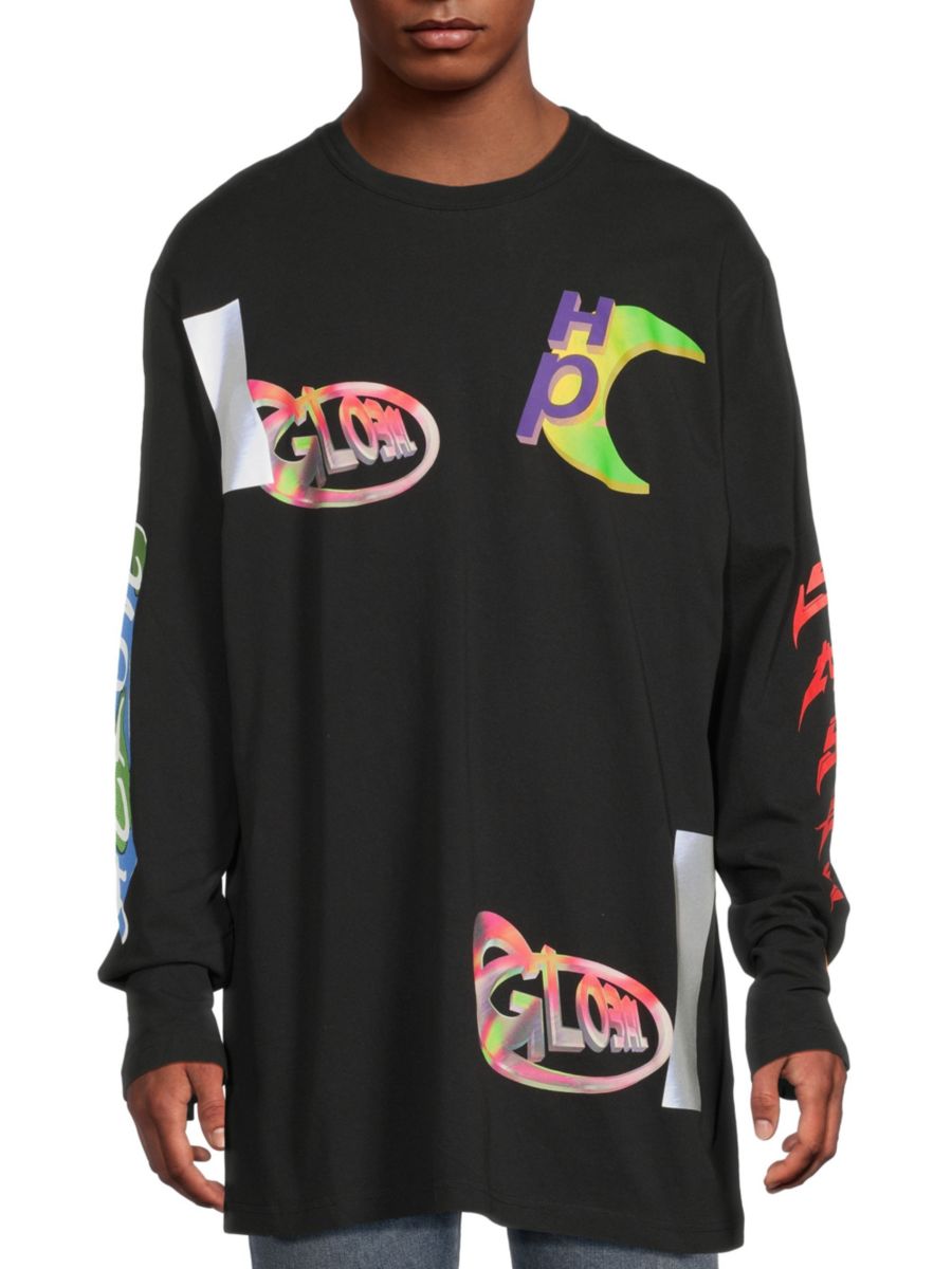 

Удлиненная толстовка с рисунком Heron Preston, черный