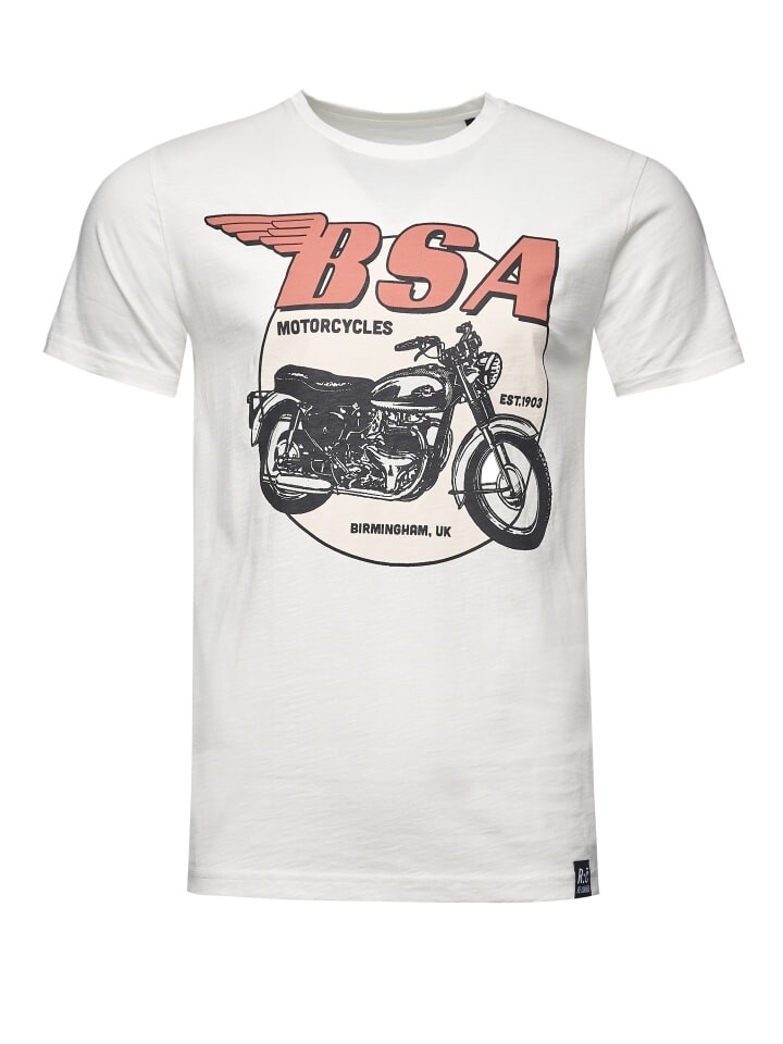 

Футболка Re:Covered T-Shirt BSA Birmingham Motorcycles, экрю