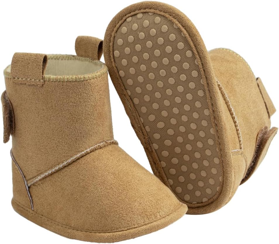 

Детские универсальные теплые ботинки с меховой подкладкой, мягкие, зимние для малышей, с нескользящей резиновой подошвой, зимние пинетки для малышей Zoolar, C4/Apricot