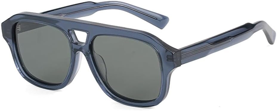 

Солнцезащитные очки из ацетата для мужчин, ретро, ​​поляризованные, с плоской верхней частью и двойной перемычкой, женские солнцезащитные очки для вечеринок и вождения WNCKSQ, C03 Green