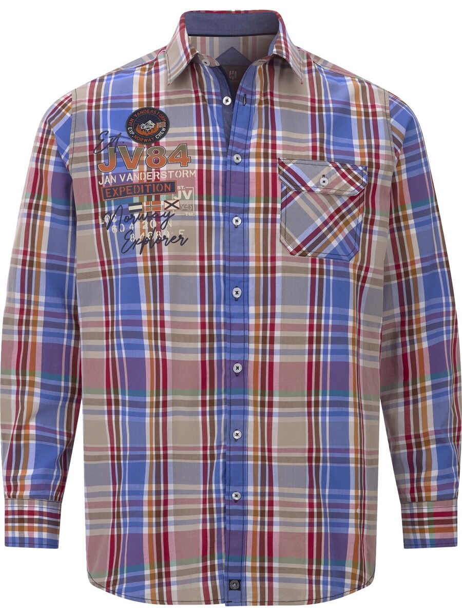 

Повседневная рубашка Jan Vanderstorm Regular fit Button Up Shirt Detrik, синий
