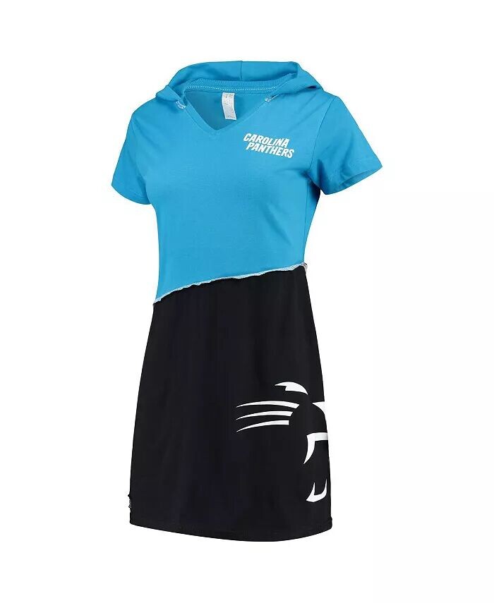 

Женское сине-черное мини-платье с капюшоном Carolina Panthers Refried Apparel