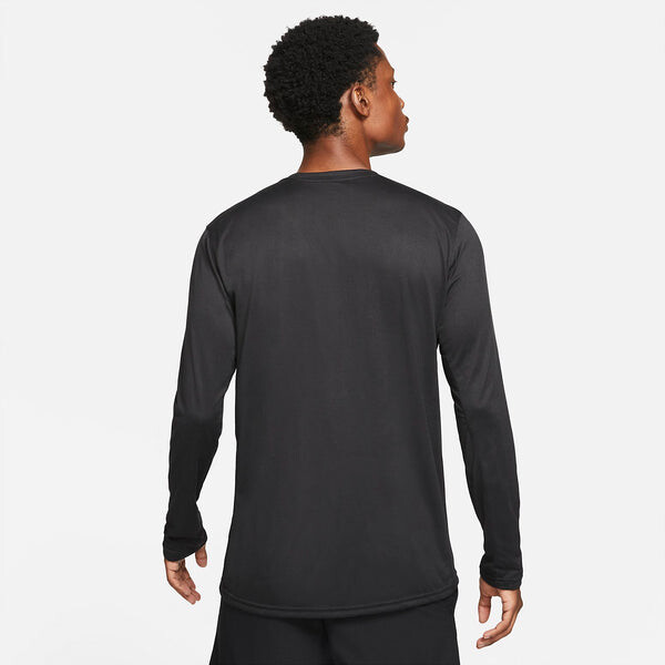 Футболка Nike Team Legend Long Sleeve Training Tee 'Black', черный — фото 2